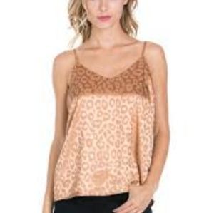 Silky Gold leopard print top size m